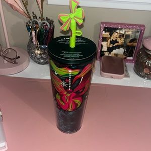 Starbucks Ornament Cup with Silicone Bow Straw